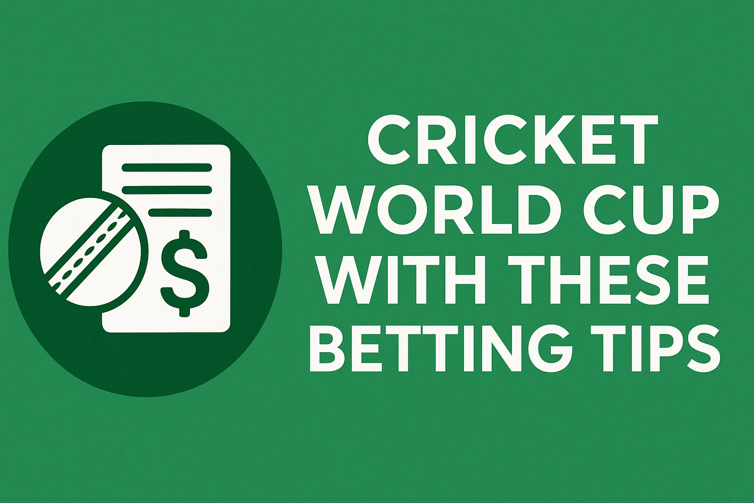 Cricket World Cup With These Betting Tips